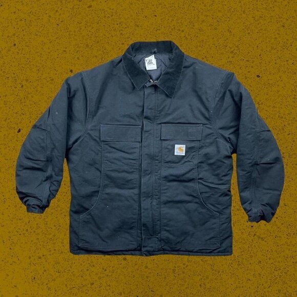 Carhartt duck work jacket embroidered back piece XL men’s black - Picture 1 of 4